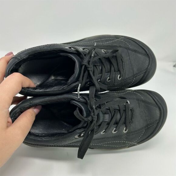 Keen Toyah Women's Black Leather Lace Up Hiking Walking Shoes Size 6 - Picture 11 of 13